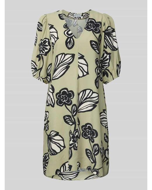 JAKE*S STUDIO WOMAN Multicolor Knielanges Kleid mit V-Ausschnitt