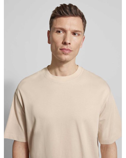 SELECTED Relaxed Fit T-Shirt Van Puur Katoen Model 'Relexaspen' in het Natural voor heren