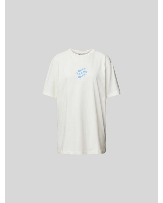 Oh April White Oversized T-Shirt mit Statement-Print