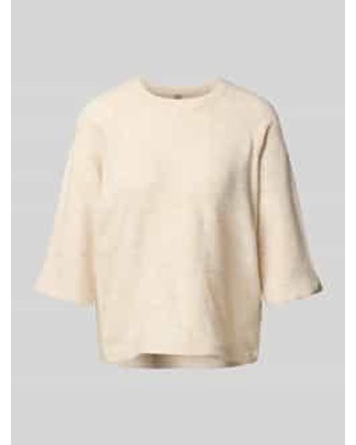 Soya Concept Gebreide Pullover Met 1/2-Mouwen, Model 'Orlean' in het Natural