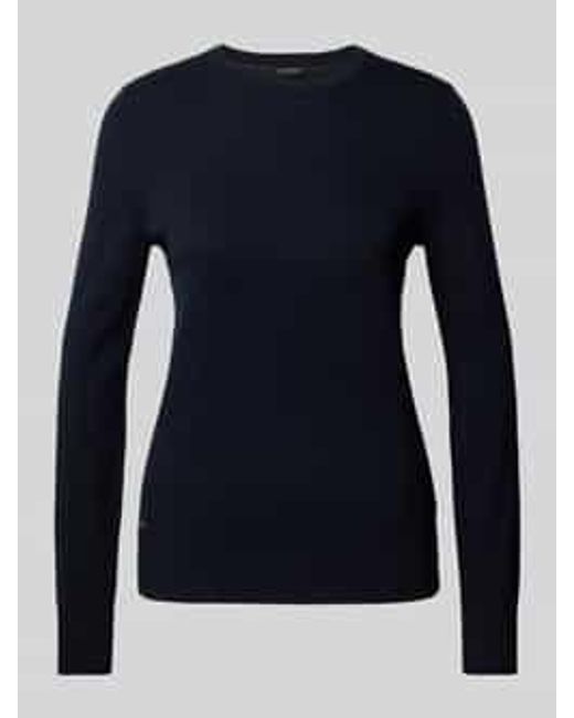 Ralph Lauren Gebreide Pullover Met Geribde Ronde Hals in het Blue