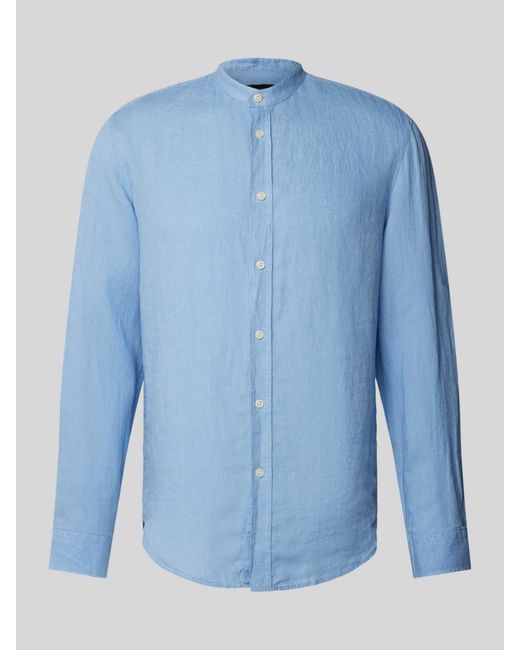 Drykorn Regular Fit Linnen Overhemd Met Opstaande Kraag in het Blue voor heren
