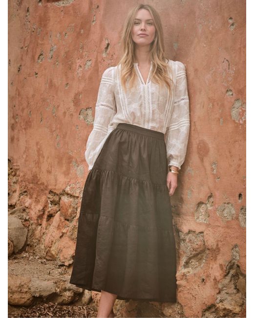 FatFace Brown Fatface Valerie Voluminous Skirt