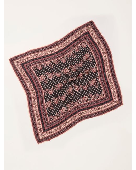FatFace Pink Fatface Linear Floral Printed Square Scarf