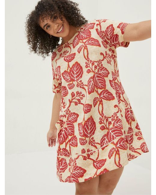 FatFace White Fatface Simone Vine Jersey Dress