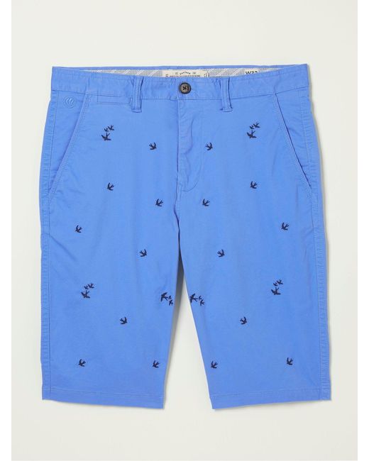 FatFace Blue Fatface Mawes Bird Embroidery Shorts for men