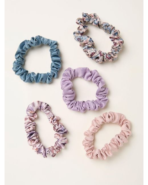 FatFace Pink Fatface 5 Pack Satin Scrunchies