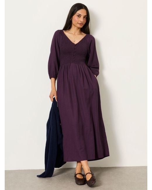FatFace Purple Fatface Adele Petite Midi Dress