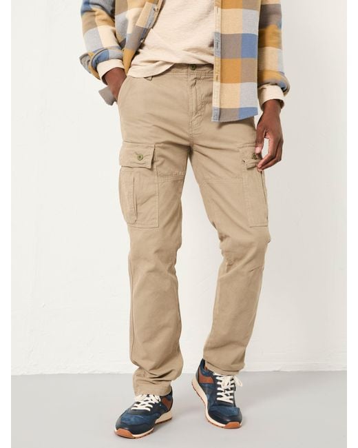 FatFace Natural Fatface Breakyard Straight Fit Cargo Trousers for men