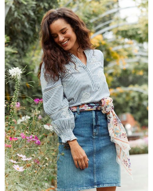 FatFace Blue Fatface Hattie Denim Skirt