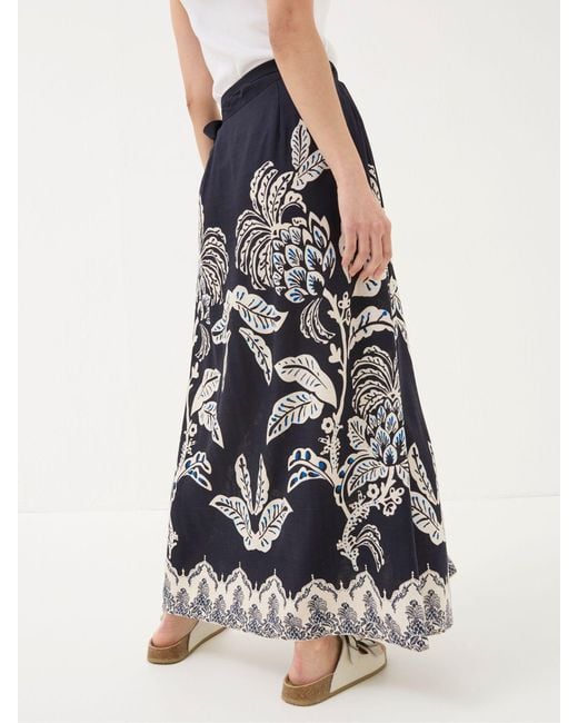 FatFace White Fatface Blakely Damask Placement Midi Skirt