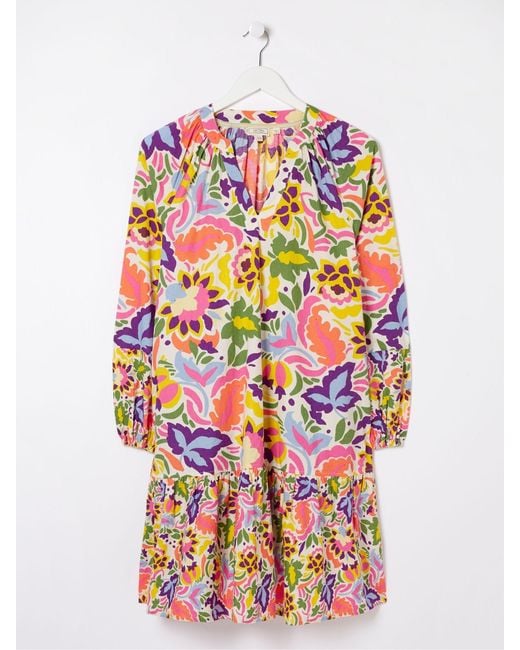 FatFace White Fatface Art Floral Tunic?Dress
