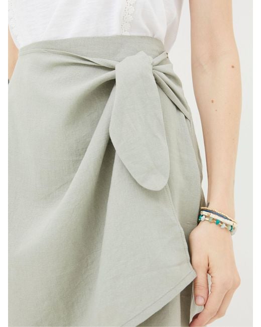 FatFace Green Fatface Mia Linen Blend Skirt