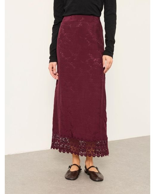 FatFace Red Fatface Sophie Regular Jacquard Midaxi Skirt