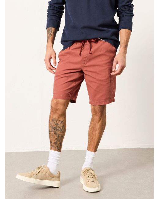 FatFace Red Fatface Padstow Garment Dye Elasticated Utility Shorts for men