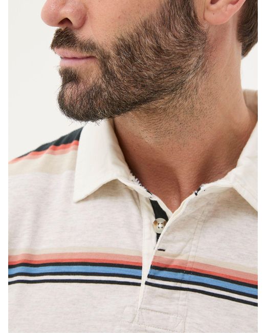 FatFace White Fatface Hastings Stripe Polo Shirt for men