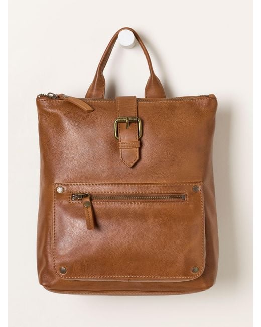 FatFace Brown Fatface Ava Leather Backpack