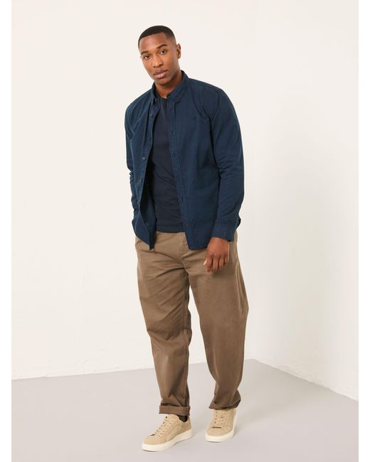 FatFace Blue Fatface Marlow Long Sleeve Plain Shirt for men