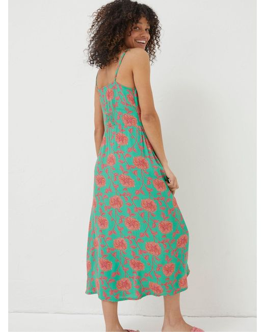 FatFace Green Fatface Ariel Bali Blooms Midi Dress