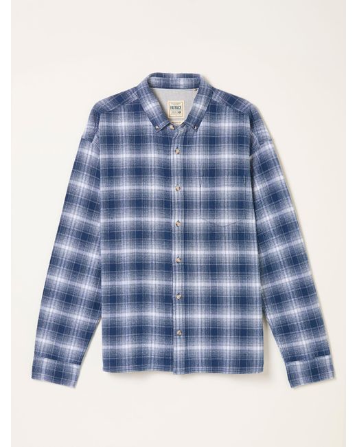 FatFace Blue Fatface Morley Long Sleeve Relaxed Fit Check Shirt for men