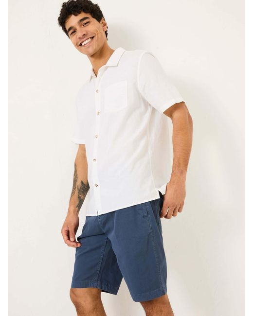 FatFace White Bugle Linen Cotton Shirt for men