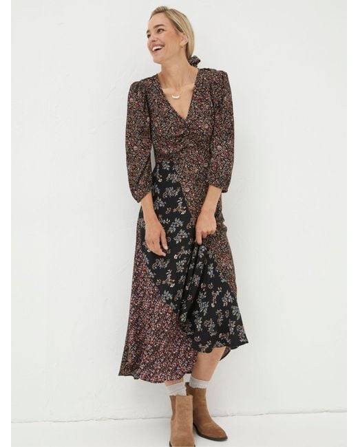 FatFace Black Fatface Nate Craft Floral Midi Dress