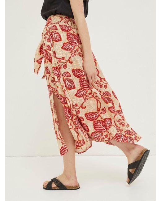 FatFace White Fatface Sascha Vine Floral Midi Skirt