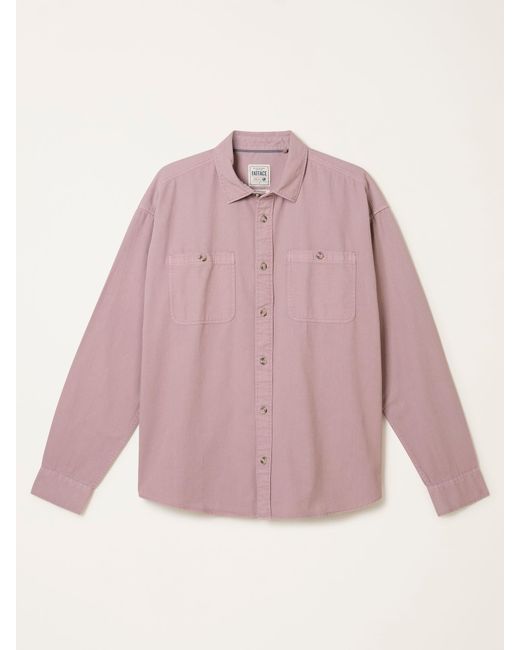 FatFace Natural Fatface Long Sleeve Relaxed Fit Utility Shirt for men