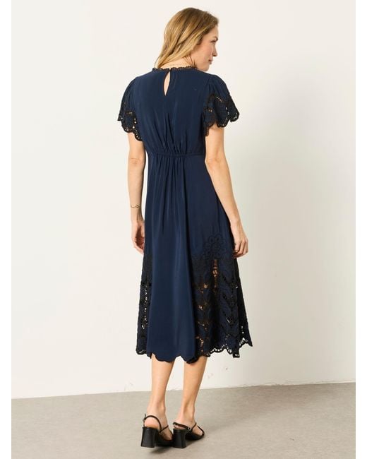FatFace Blue Fatface Maya Petite Lace Dress