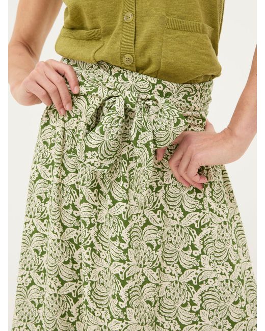 FatFace Green Fatface Sascha Damask Floral Midi Skirt