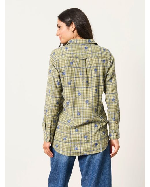 FatFace Green Fatface Olivia Petite Embroidered Shirt