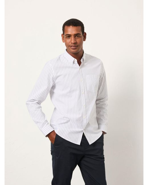 FatFace White Fatface Foston Long Sleeve Stripe Shirt for men
