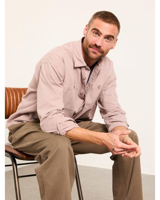 FatFace Natural Fatface Long Sleeve Relaxed Fit Utility Shirt for men