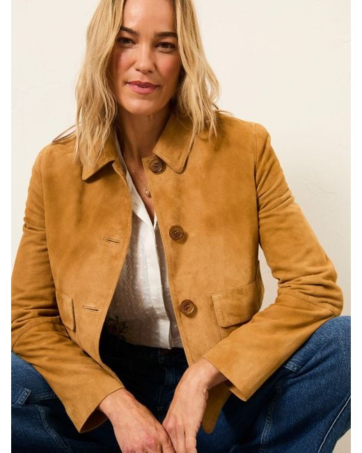 FatFace Orange Fatface Eliza Petite Suede Jacket