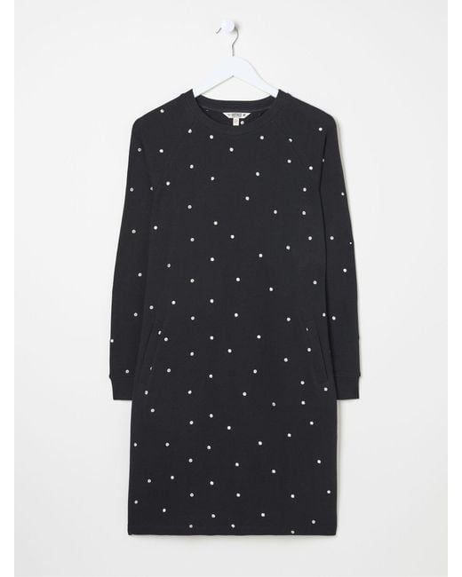 FatFace Black Fatface Georgia Embroidered Sweat Dress