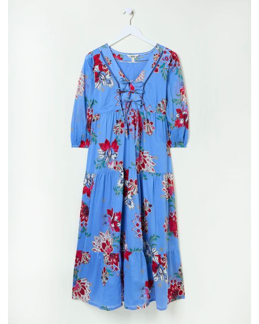 FatFace Blue Fatface Frankie 100% Cotton Maxi Dress