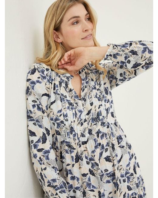 FatFace Natural Fatface Neema Batik Flowers Dress