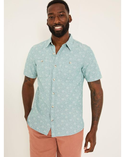 FatFace Blue Short Sleeve Shirt for men