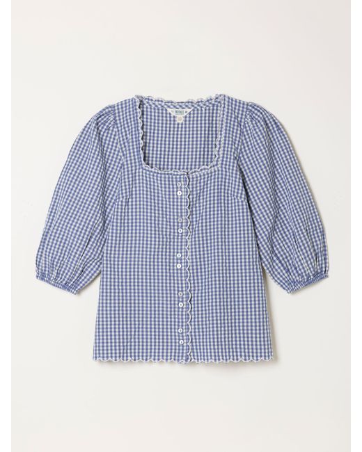 FatFace Blue Fatface Sofia Petite Gingham Blouse