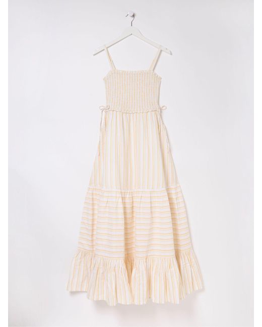 FatFace Natural Fatface Med Moments Stripe Beach Dress