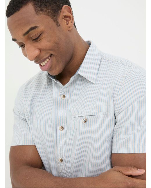 FatFace White Fatface Whaley Stripe Shirt for men