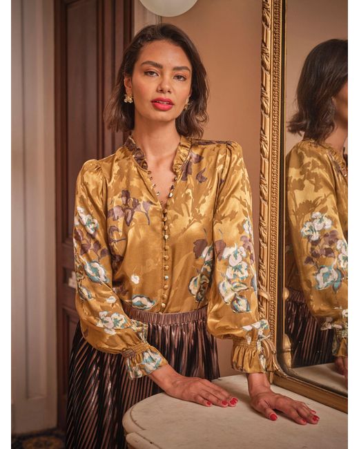 FatFace Brown Fatface Briar Printed Blouse