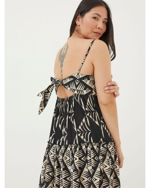 FatFace White Fatface Marnie Mono Geo Beach Dress