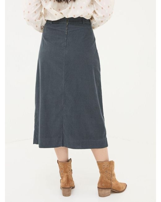 FatFace Blue Fatface Leigh Cord Midi Skirt