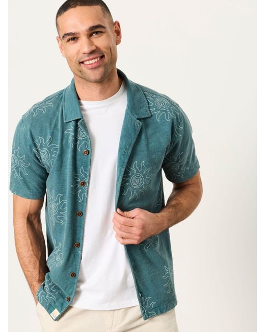 FatFace Blue Fatface Printed Sun Shirt for men