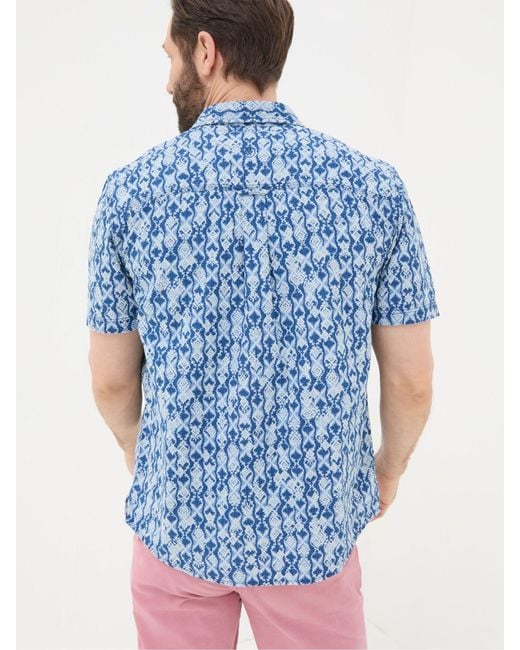 FatFace Blue Fatface Ikat Print Shirt for men
