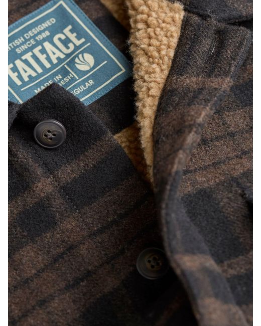 FatFace Gray Fatface Fjord Check Overshirt for men