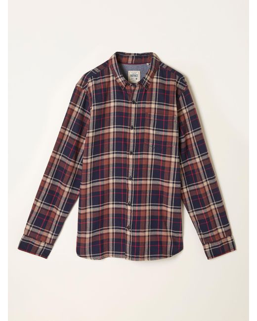 FatFace Blue Fatface Alford Long Sleeve Check Shirt for men