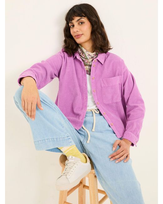 FatFace Pink Fatface Vivienne 100% Cotton Cord Shirt