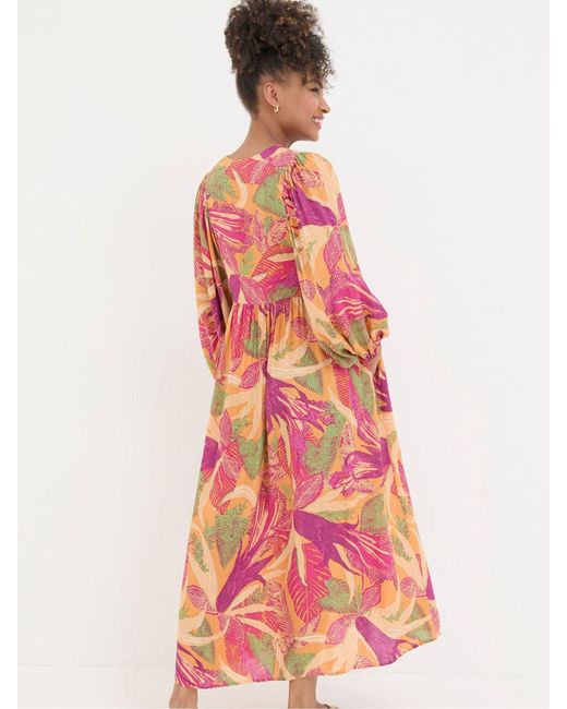 FatFace Red Fatface Jocelyn Tropical Floral Midi Dress